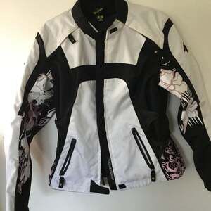 Scorpion Women's Motorcycle Jacket Black/White/Pink Floral L protective armor